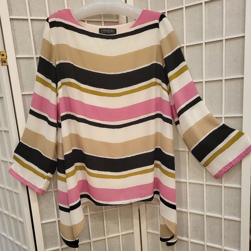 Lord & Taylor Striped Scoop Neck Tunic, sz M